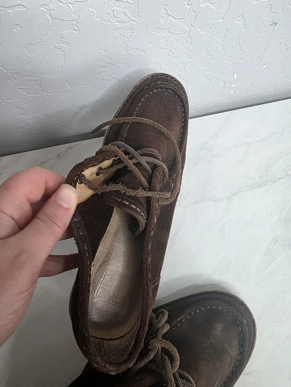 Frye Chucka Caroline Women's Brown Suede Wedge Lace-Up Shoes Size 7M‎